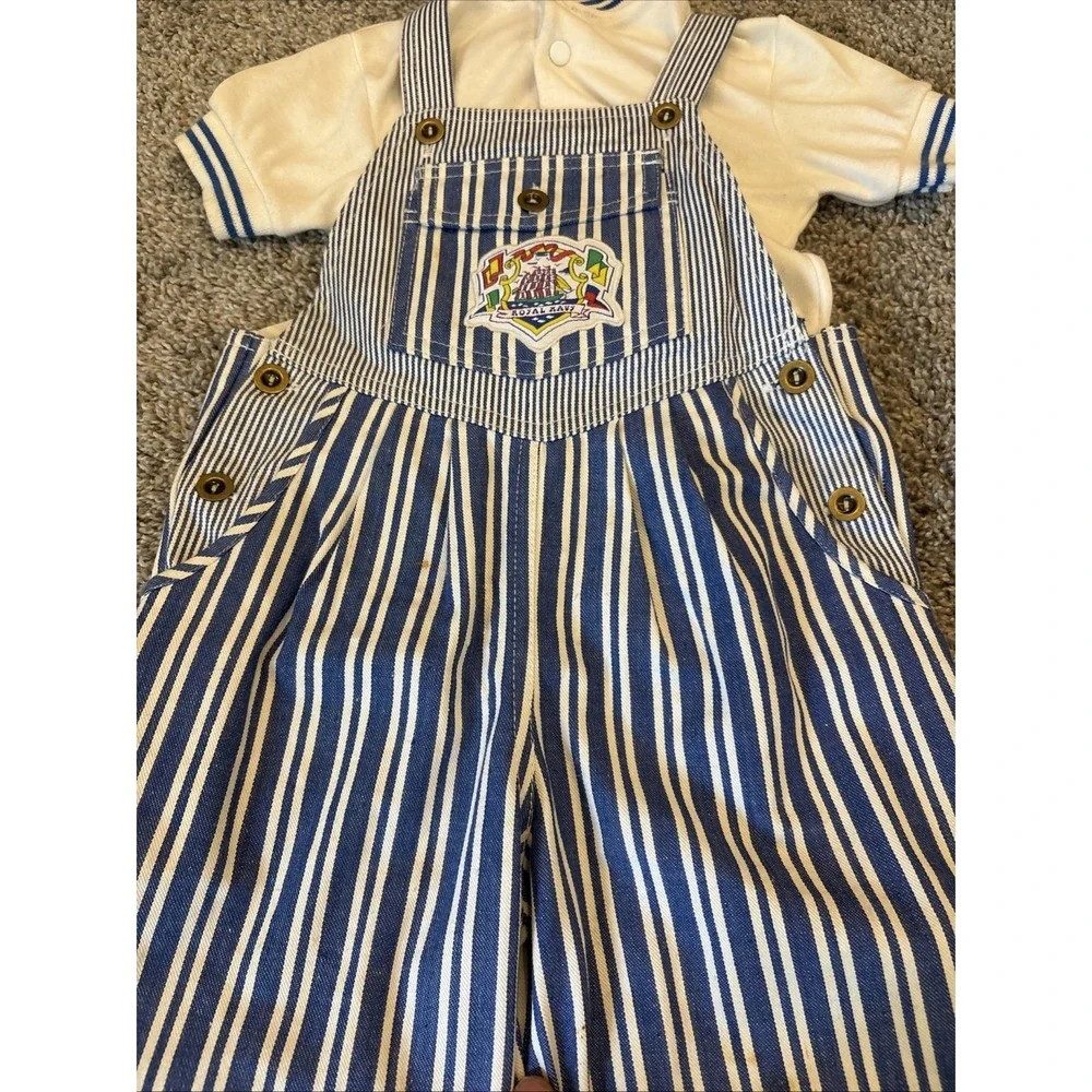 Vintage Overalls 3T Bibs Pinstripe Railroad Kids Toddler Stripe 